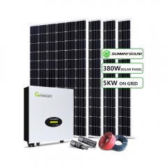 25 ans de garantie système d'énergie solaire lié au réseau 5kw pour un usage domestique