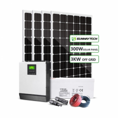 utilisation domestique 3kw hors réseau système d'alimentation solaire